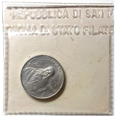 Сан-Марино 2 лиры 1984 год - Леонардо да Винчи