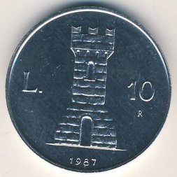 Сан-Марино 10 лир 1987 год