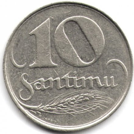 Латвия 10 сантимов 1922 год