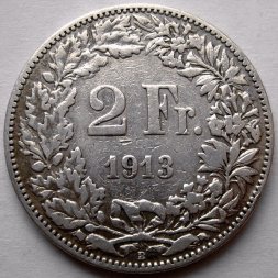 Швейцария 2 франка 1913 год - Гельвеция