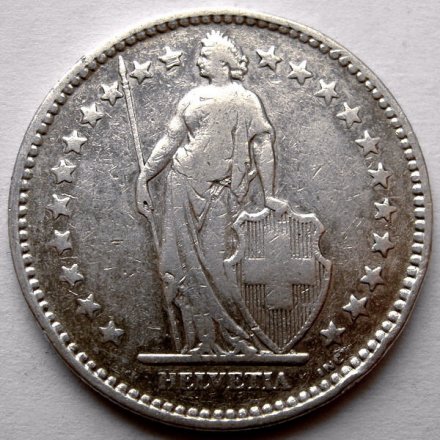 Швейцария 2 франка 1913 год - Гельвеция