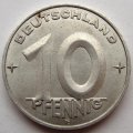 ГДР 10 пфеннигов 1953 год (E) (редкая)