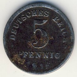Германия 5 пфеннигов 1916 год