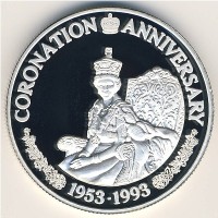 Монета Теркс и Кайкос 20 крон 1993 год
