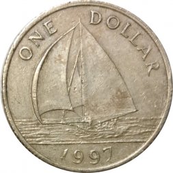 Бермудские острова 1 доллар 1997 год - Парусник