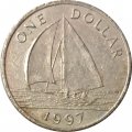 Бермудские острова 1 доллар 1997 год - Парусник