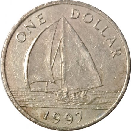 Бермудские острова 1 доллар 1997 год - Парусник