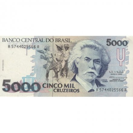Бразилия 5000 крузейро 1993 год - Карлос Антонио Гомес UNC