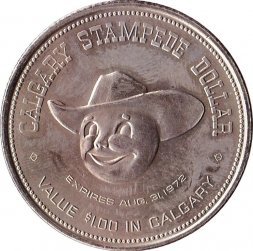 Калгари 1 доллар 1972 год - Калгарийский Стампид