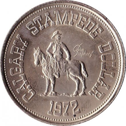 Калгари 1 доллар 1972 год - Калгарийский Стампид