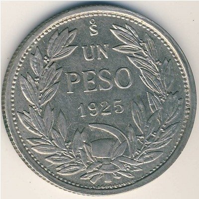 Чили 1 песо 1925 год