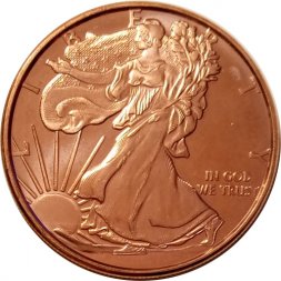 Монетовидный жетон США унция меди 999 - Шагающая свобода
