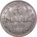 Веймарская республика 3 марки 1922 год - 3-я годовщина Веймарской конституции (E)