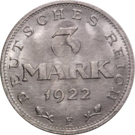 Веймарская республика 3 марки 1922 год - 3-я годовщина Веймарской конституции (E)