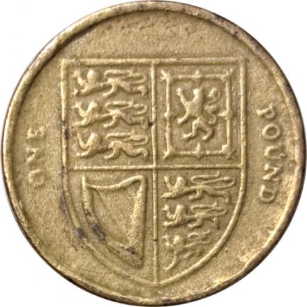 Великобритания 1 фунт 2011 год - Щит королевского герба