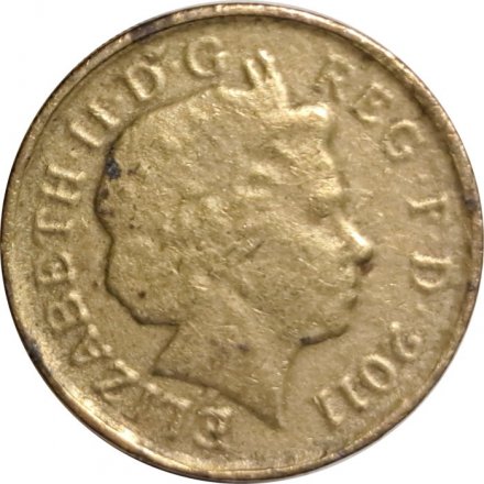 Великобритания 1 фунт 2011 год - Щит королевского герба