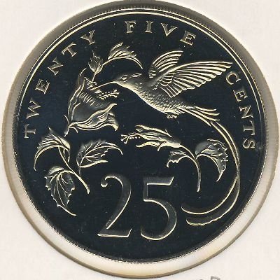 Ямайка 25 центов 1970 год