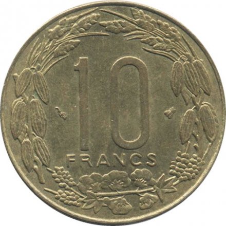 Центральная Африка 10 франков 1998 год