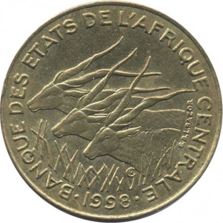 Центральная Африка 10 франков 1998 год