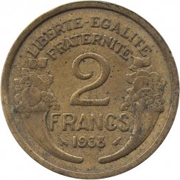 Франция 2 франка 1938 год