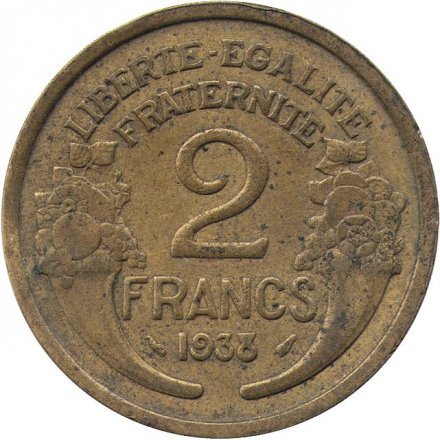 Франция 2 франка 1938 год