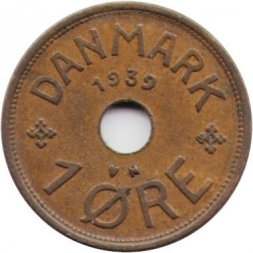 Дания 1 эре 1939 год