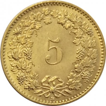 Швейцария 5 раппенов 2004 год