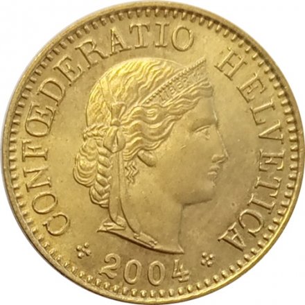 Швейцария 5 раппенов 2004 год