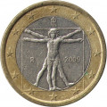 Италия 1 евро 2009 год - Витрувианский человек