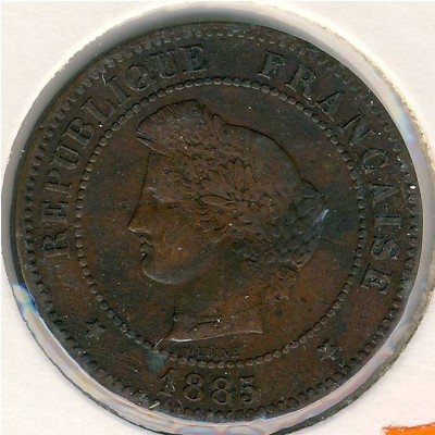 Франция 5 сантимов 1885 год