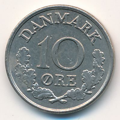 Дания 10 эре 1972 год