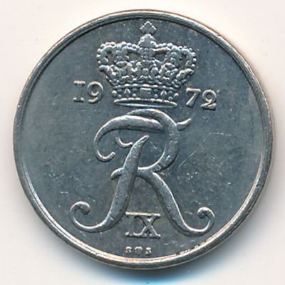 Дания 10 эре 1972 год