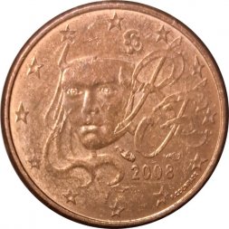 Франция 1 евроцент 2008 год
