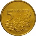 Польша 5 грошей 2007 год UNC