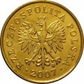 Польша 5 грошей 2007 год UNC