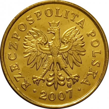 Польша 5 грошей 2007 год UNC