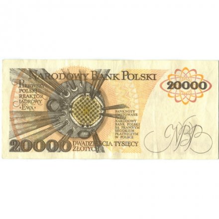 Польша 20000 злотых 1989 год - Мария Склодовская-Кюри - XF