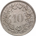 Швейцария 10 раппенов 1978 год