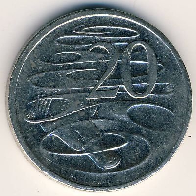 Австралия 20 центов 2002 год