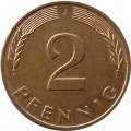 ФРГ 2 пфеннига 1990 год - J