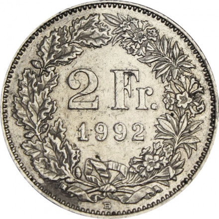 Швейцария 2 франка 1992 год