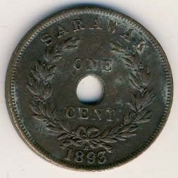 Саравак 1 цент 1893 год