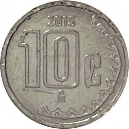 Мексика 10 сентаво 2015 год