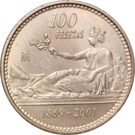 Испания 100 песет 2001 год - 132 года песете