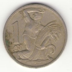 Чехословакия 1 крона 1929 год