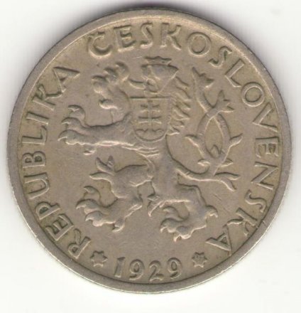 Чехословакия 1 крона 1929 год