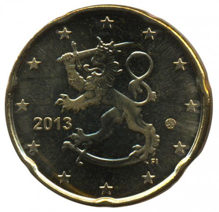 Финляндия 20 евроцентов 2013 год - Герб Финляндии