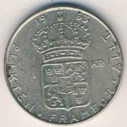 Швеция 1 крона 1963 год