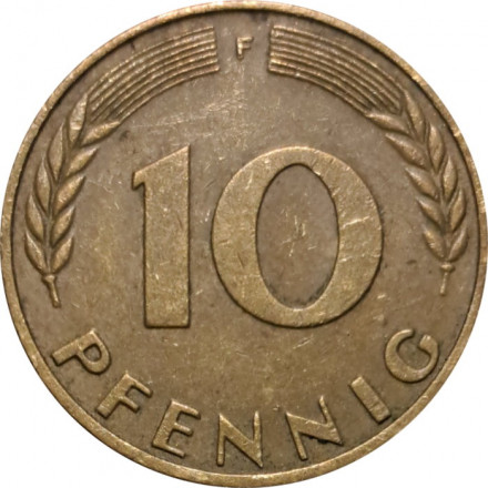 ФРГ 10 пфеннигов 1970 год - F