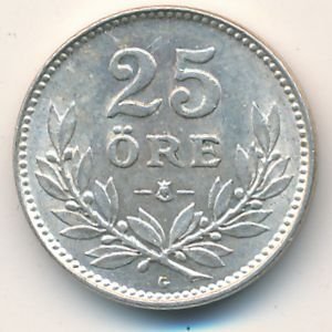 Швеция 25 эре 1940 год (герб на аверсе)